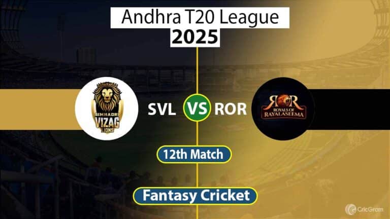 SVL vs ROR Dream 11 Team, 12th Match Andhra T20 League
