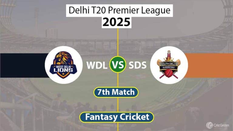 WDL vs SDS Dream 11 Team, 7th Match Delhi T20 Premier League