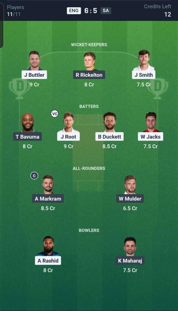 ENG vs SA Dream11 Team 2nd ODI