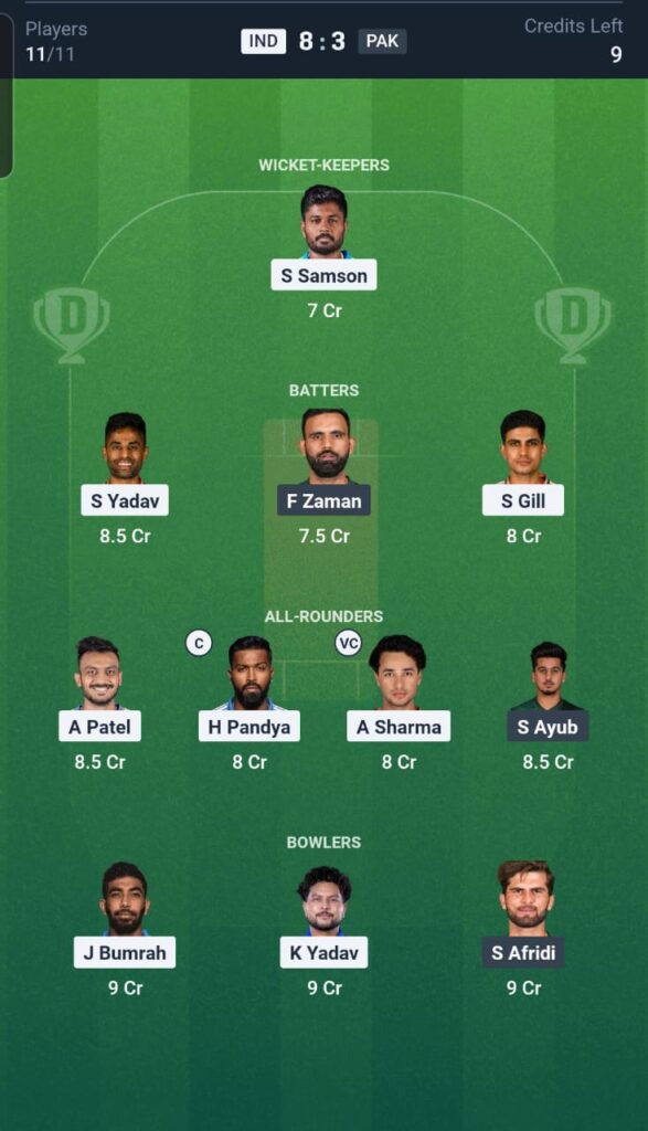 IND vs PAK Dream11 Team Super Fours 2nd Match