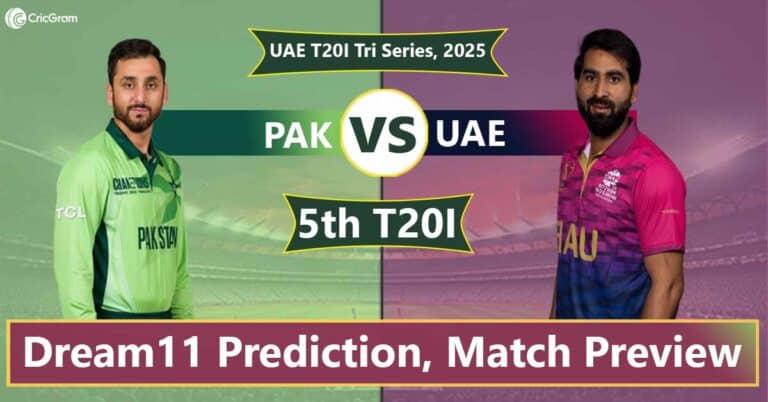 PAK vs UAE Dream 11 Team, 5th T20I UAE T20I Tri Series