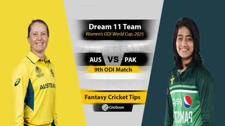 AUS vs PAK Dream 11 Team, 9th ODI Women's ODI World Cup 2025