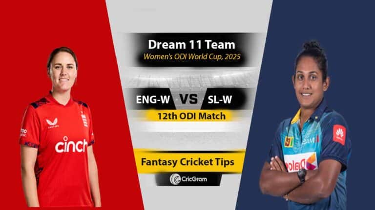 ENG-W vs SL-W Dream 11 Team, 12th ODI Women's ODI World Cup