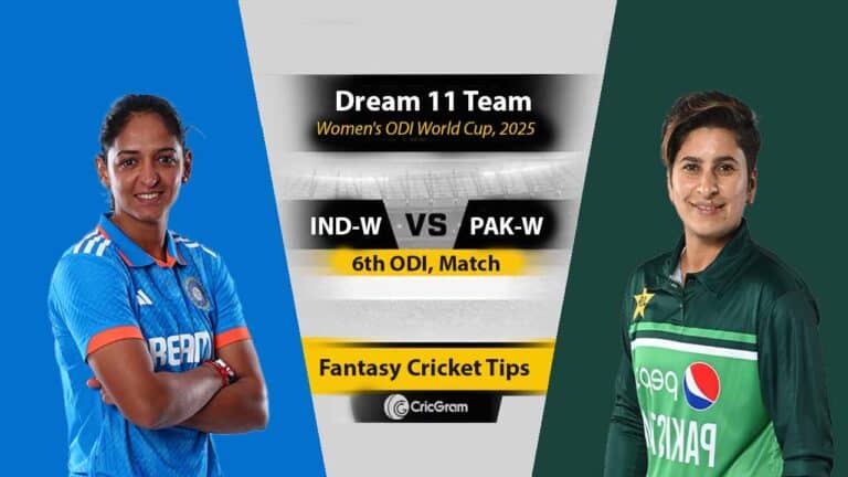 IND-W vs PAK-W Dream 11 Team, 6th ODI Women's ODI World Cup