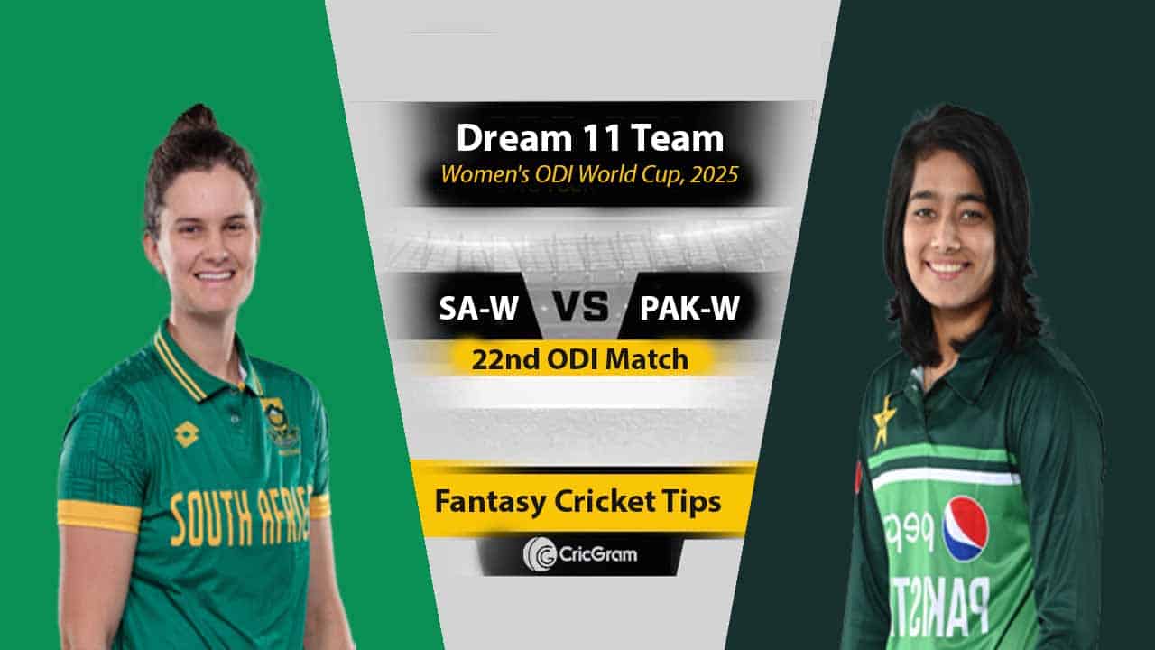 SA-W vs PAK-W Dream 11 Team, 22nd ODI Women's ODI World Cup, 2025
