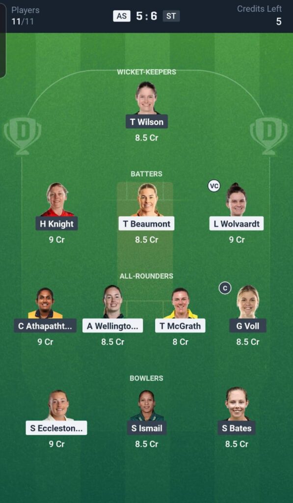 AS vs ST Dream11 Team 27th Match