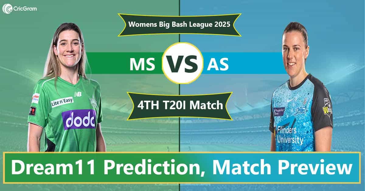 MS vs AS Dream 11 Team, 4th Match Womens Big Bash League 2025
