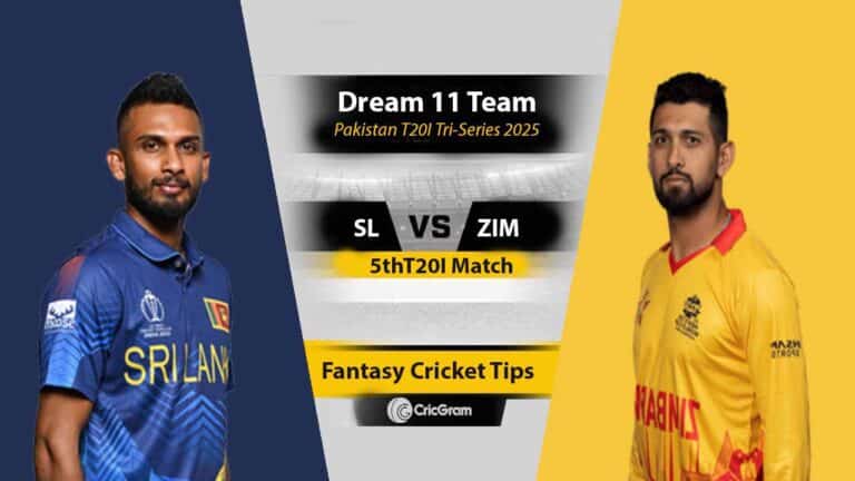 SL vs ZIM Dream 11 Team, 5th T20I Pakistan T20I Tri-Series 2025