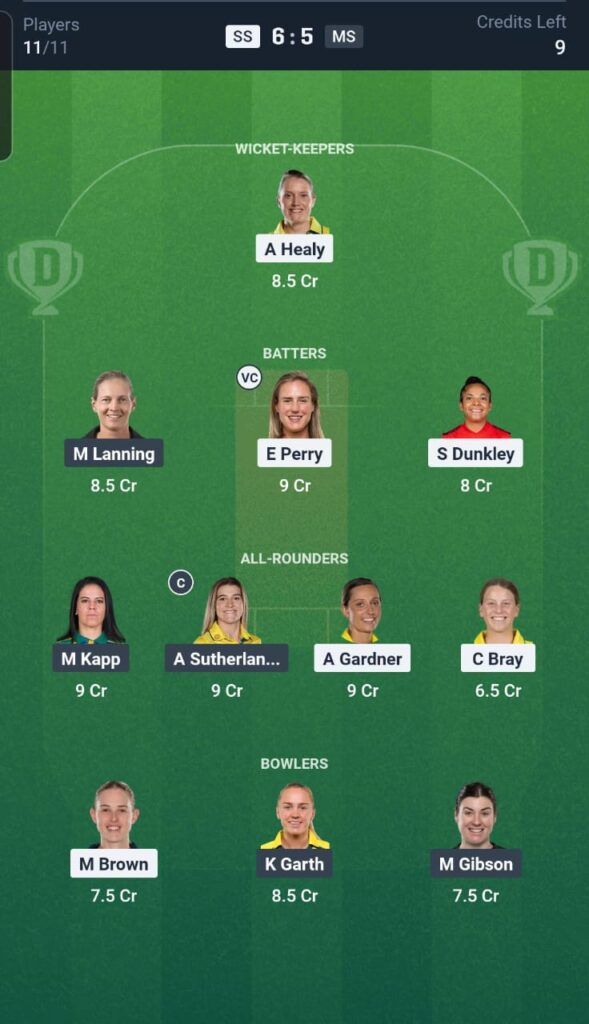 SS vs MS Dream11 Team 17th Match