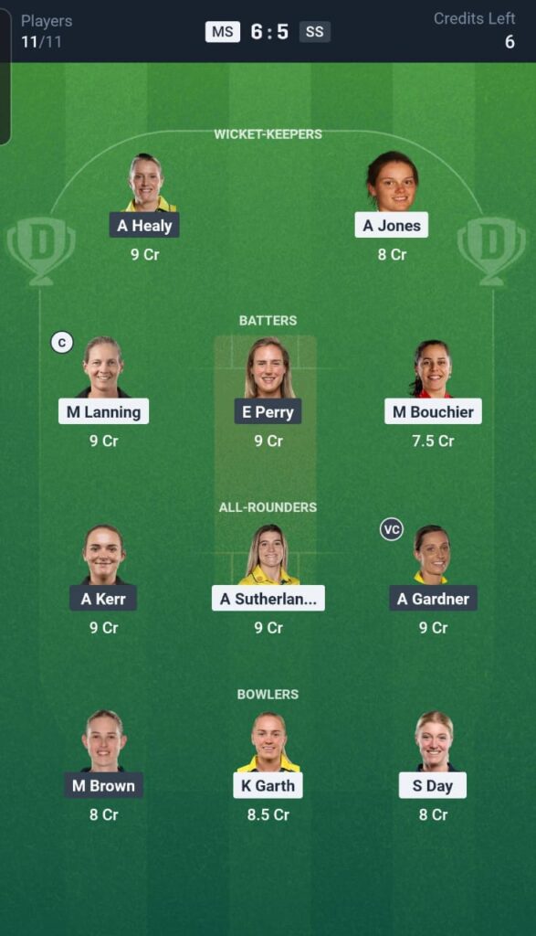 MS vs SS Dream11 Team 34th Match